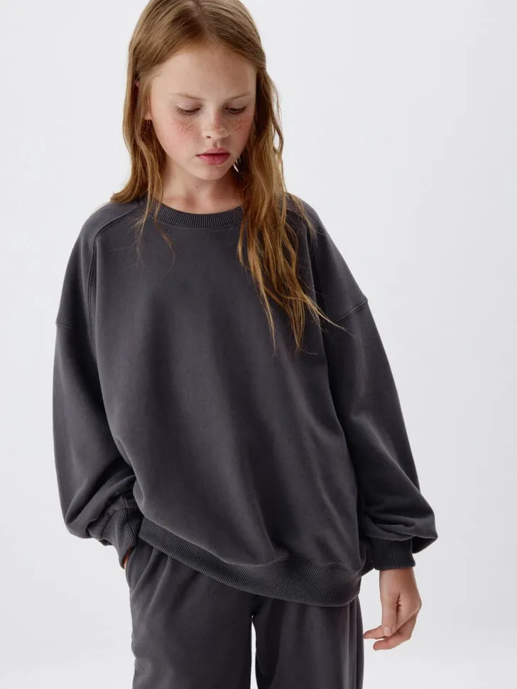 Базовый свитшот оверсайз детский, серый, арт. 10856