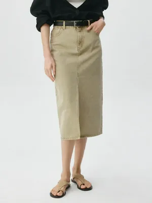 Джинсовая юбка миди, арт. 10892