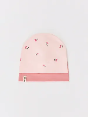 Набор трикотажных шапок для девочек SELA, розовый, арт. 10917