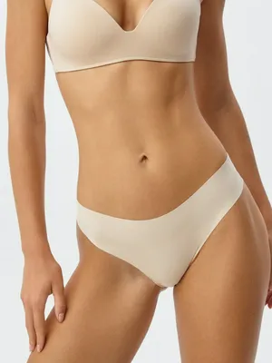 Бесшовные трусы-слипы из микрофибры, бежевый, арт. 10920