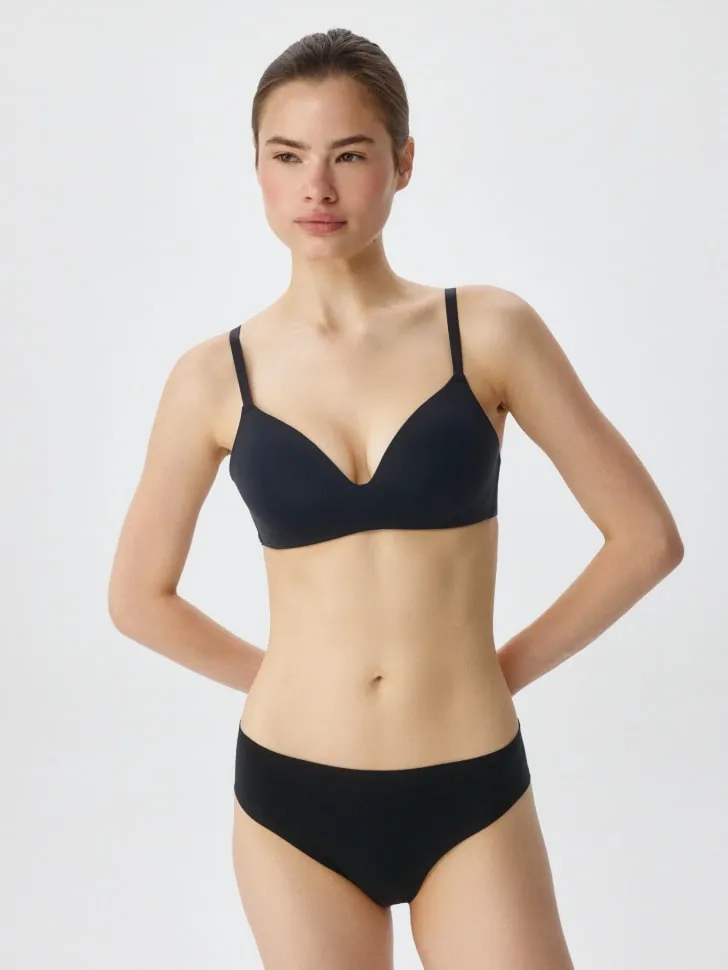 Бесшовные трусы слипы, черный, арт. 10923