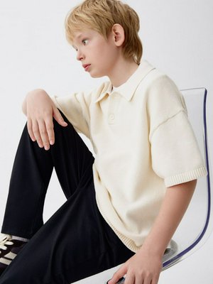 Вязаное поло оверсайз с коротким рукавом, арт. 10927