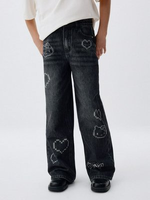 Джинсы Wide leg с принтом Hello Kitty для девочек