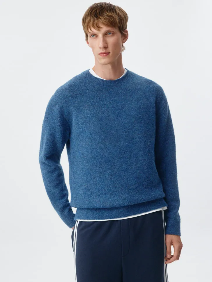 Свитер Relaxed fit с шерстью, синий, арт. 10973