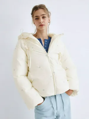 Дутая куртка с вышивкой, арт. 10976