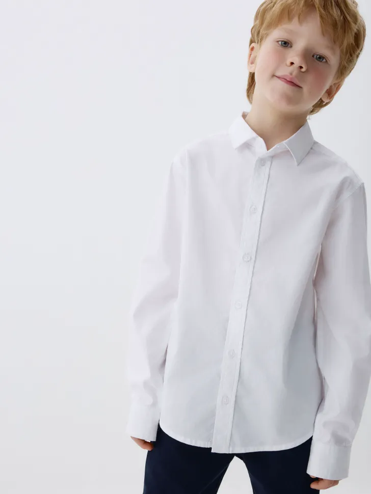 Классическая рубашка для мальчиков, белый, арт. 10993