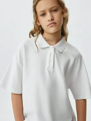 Поло оверсайз с короткими рукавами для девочек, арт. 11000