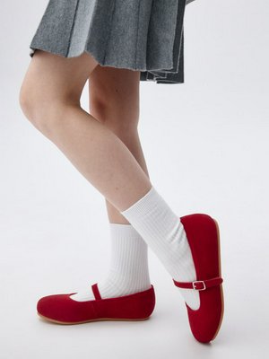 Туфли Мэри Джейн из натуральной замши для девочек, арт. 11014