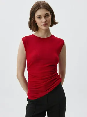 Вязаный топ с драпировкой, не указан, арт. 11041