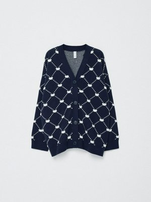 Вязаный кардиган оверсайз для девочек, арт. 11073