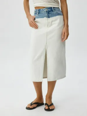 Джинсовая юбка миди, арт. 11080