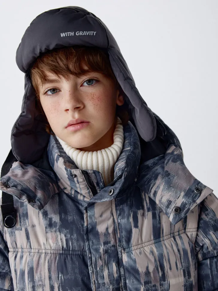 Зимняя шапка-ушанка для мальчиков, серый, арт. 11113