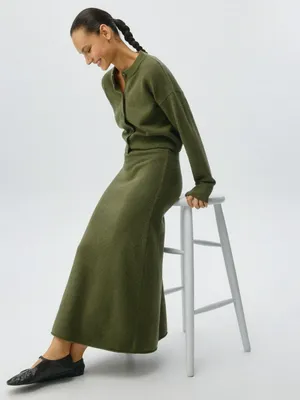 Вязаная юбка миди с содержанием шерсти, арт. 11178