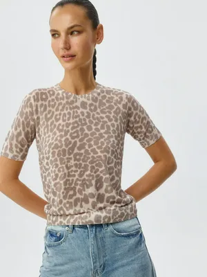 Вязаный джемпер с принтом, арт. 11198