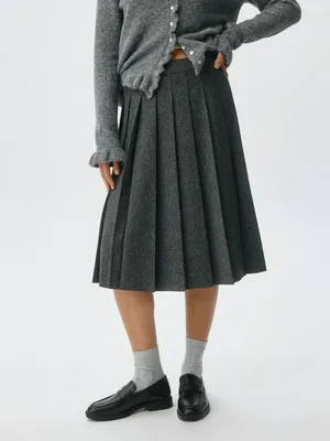 Юбка со складками с меланжевым эффектом, арт. 11215