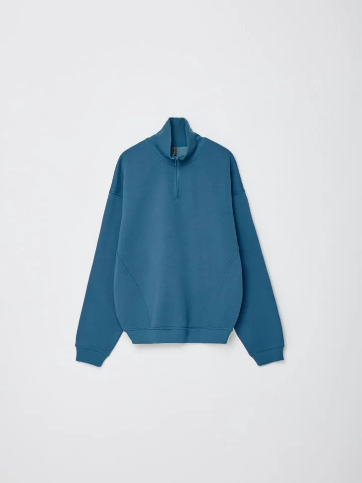 Свитшот Oversize с воротником, синий, арт. 11219