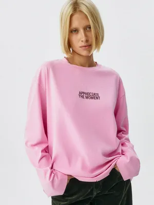 Лонгслив оверсайз с принтом, арт. 11225