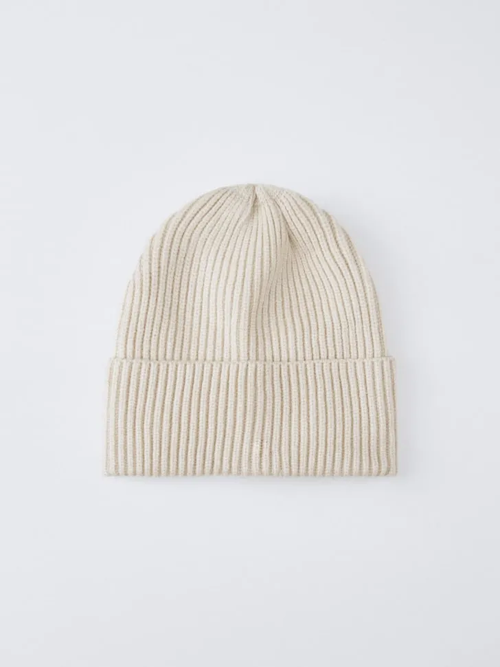 Шапка-бини в рубчик, бежевый, арт. 11233