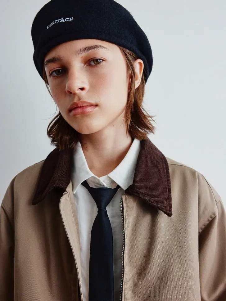 Кепи из смесовой шерсти детское, черный, арт. 11253