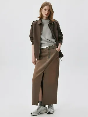 Джинсовая юбка миди с тинтом, арт. 11581