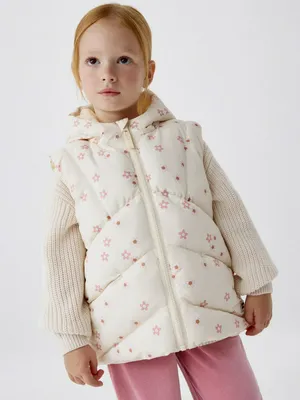 Стеганый жилет с принтом для девочек, арт. 11587