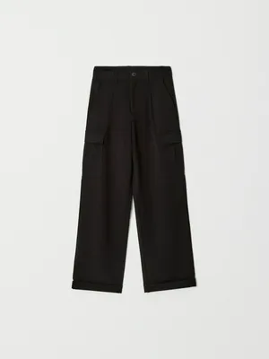 Широкие брюки карго для мальчиков, черный, арт. 11599