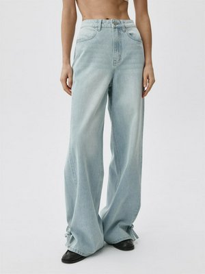 Джинсы WIDE LEG с бантиками