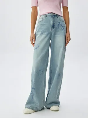 Джинсы Boyfriend с принтом, арт. 11635