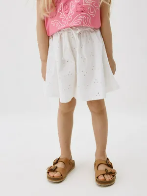 Шорты из хлопка с перфорацией для девочек, арт. 11646