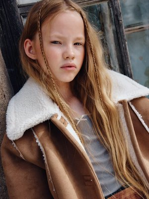 Дубленка из искусственной замши для девочек, арт. 11656