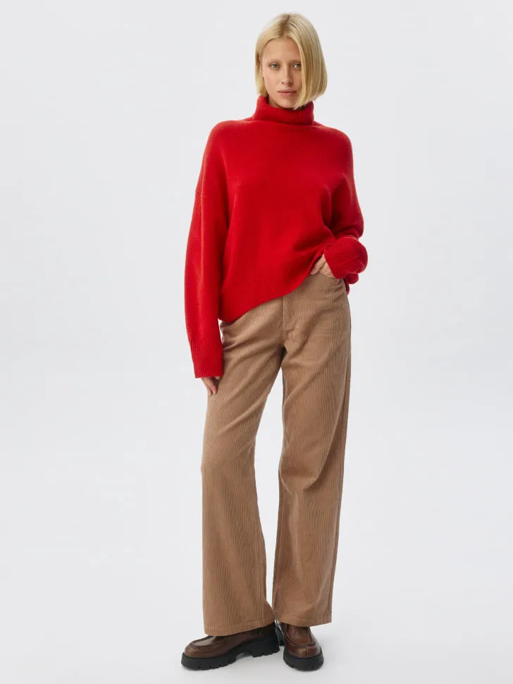 Брюки из хлопкового вельвета, бежевый, арт. 11659