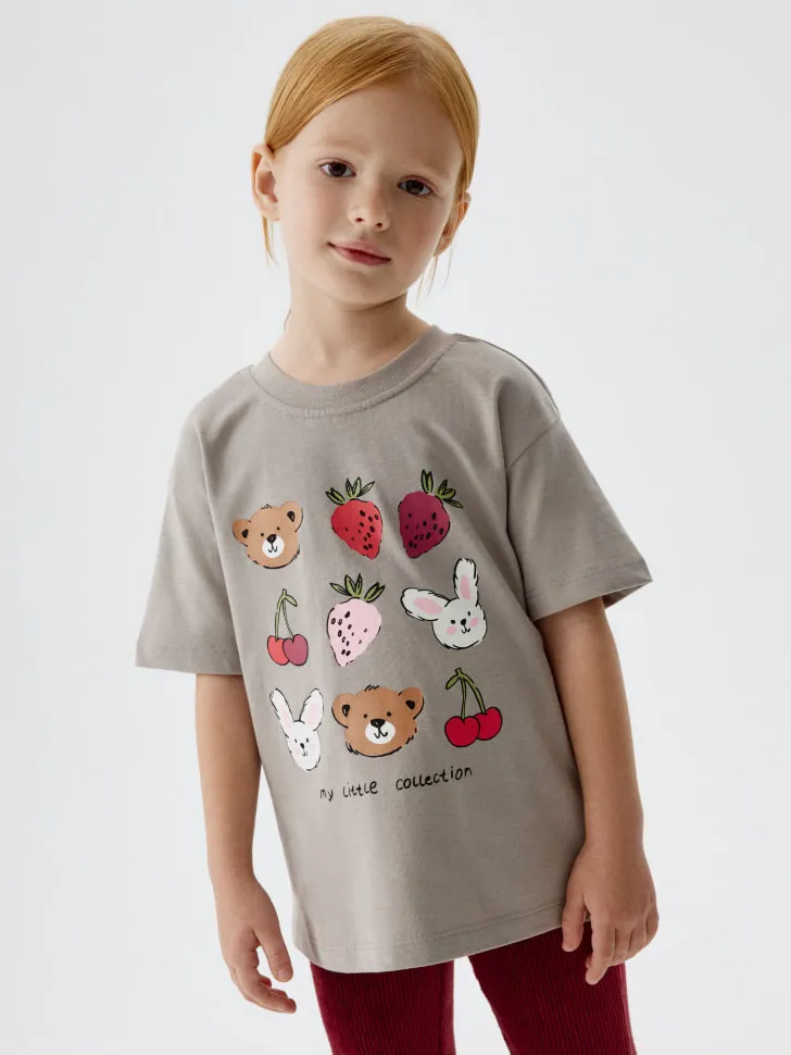 Футболка оверсайз с принтом для девочек, арт. 11663