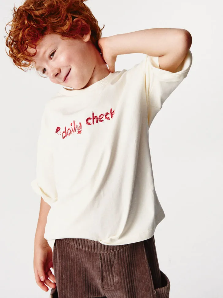 Футболка оверсайз с принтом для мальчиков, бежевый, арт. 11680