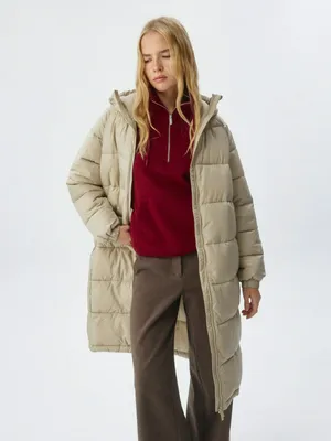 Базовое стеганое пальто с капюшоном, арт. 11694