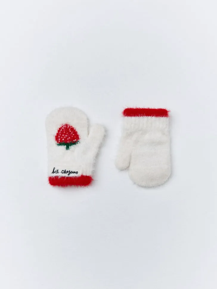 Вязаные варежки для девочек, разноцветный, арт. 11708