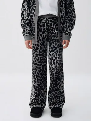 Леопардовые вязаные брюки для девочек, арт. 11713