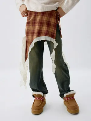 Юбка-пояс в клетку для девочек, арт. 11777