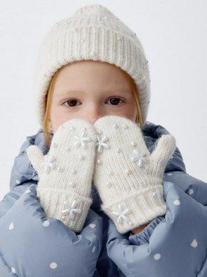 Вязаные варежки для девочек, арт. 11785