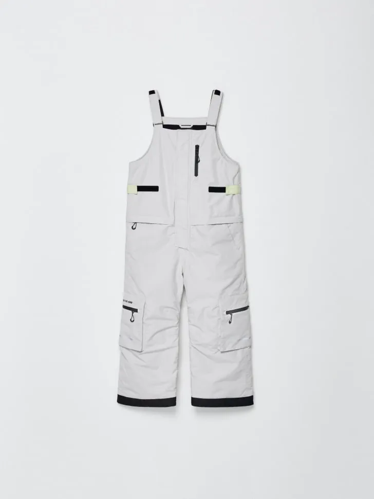 Зимний горнолыжный полукомбинезон детский, серый, арт. 11788