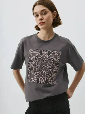 Футболка оверсайз с вышивкой, арт. 11792