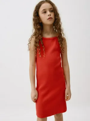 Трикотажное платье на бретелях для девочек, арт. 11793