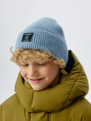 Шапка с содержанием шерсти для мальчиков, голубой, арт. 11797