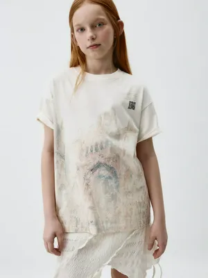 Футболка для девочек с AR-принтом по мотивам картины Клода Моне, арт. 11828