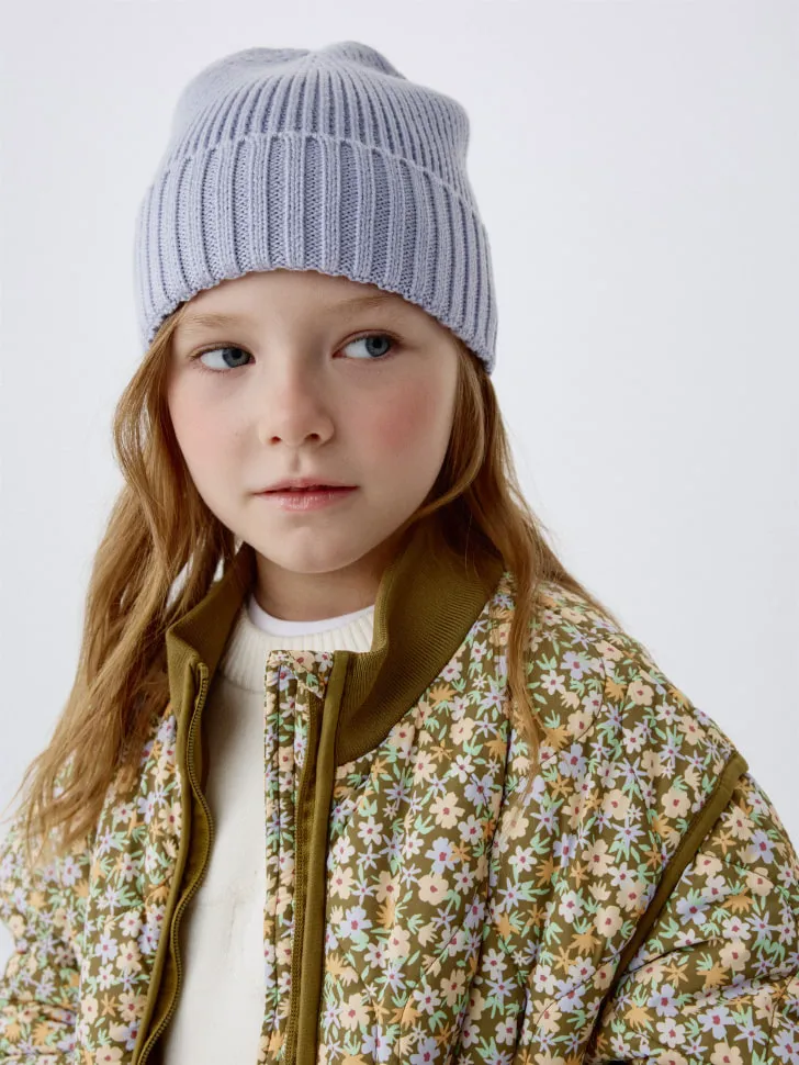Вязаная шапка-бини для девочек, фиолетовый, арт. 11835