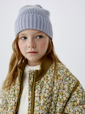 Вязаная шапка-бини для девочек, фиолетовый, арт. 11835