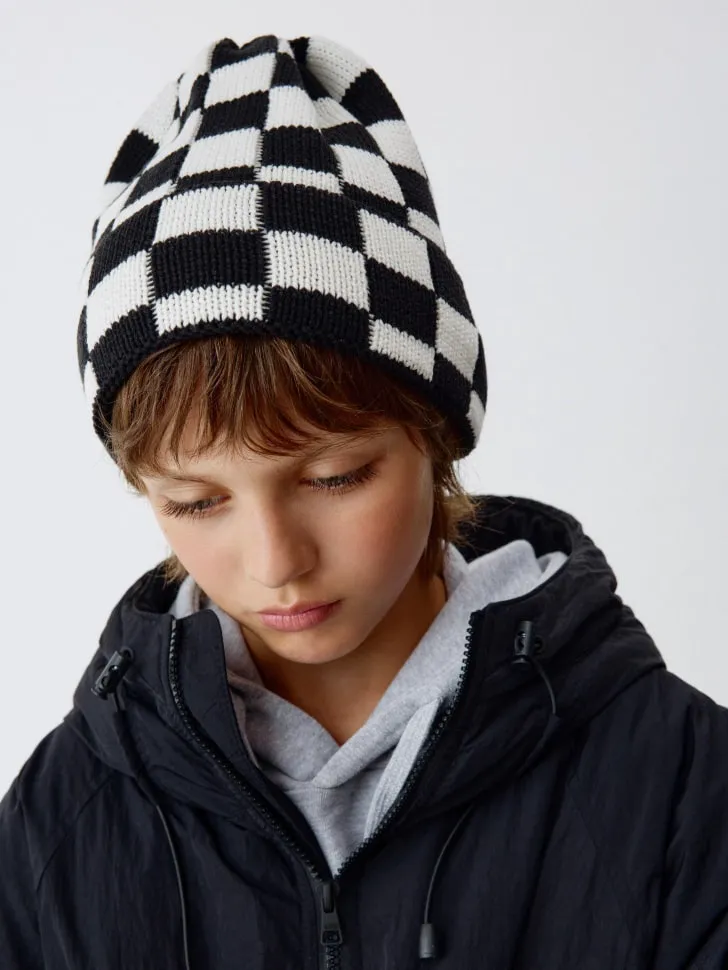 Шапка в клетку детская, разноцветный, арт. 11871