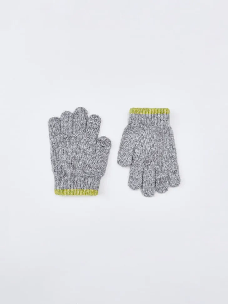 Перчатки детские с шерстью, серый, арт. 11877