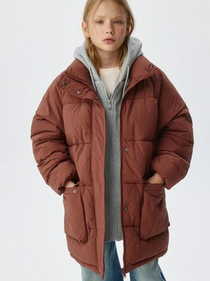 Зимняя стеганая куртка с трикотажным капюшоном для девочек, арт. 11884