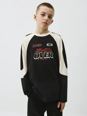 Детский лонгслив оверсайз в гоночном стиле, арт. 11934