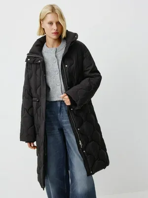 Стеганая удлиненная куртка с воротником, арт. 11939